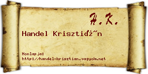 Handel Krisztián névjegykártya